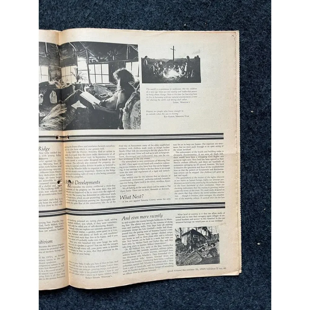 1969 Leftist Newspaper Vintage Ephemera Gifts, Vintage Zine, Good Times Decor,